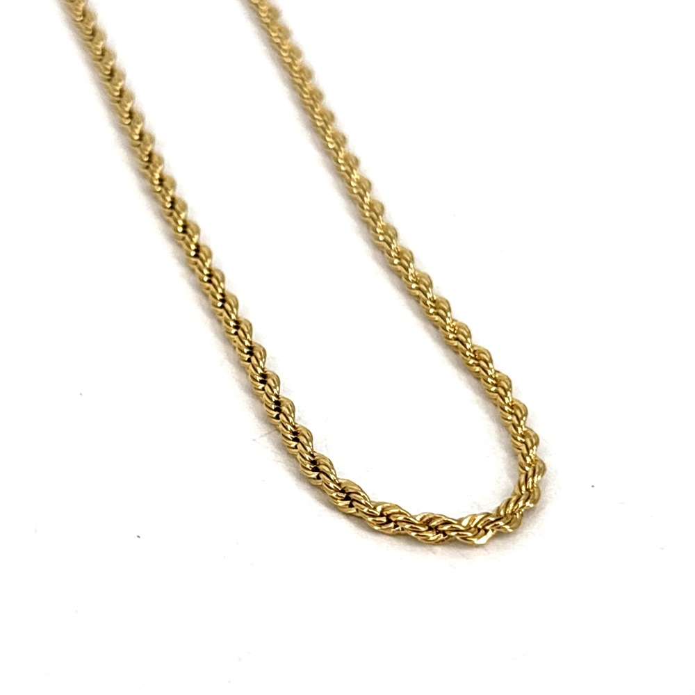 Vintage Trifari Gold Tone Rope Chain Twisted 19.5" Necklace Classic Style‎